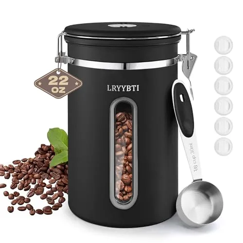 LRYYBTI 22oz Airtight Coffee Canister with Window