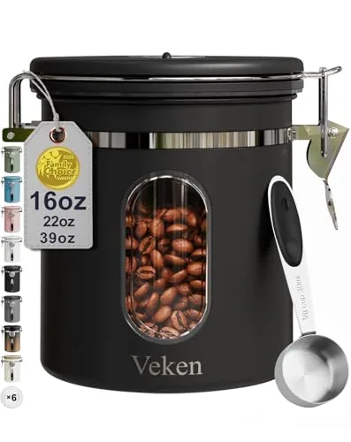 Veken Airtight Coffee Canister 16oz with Window