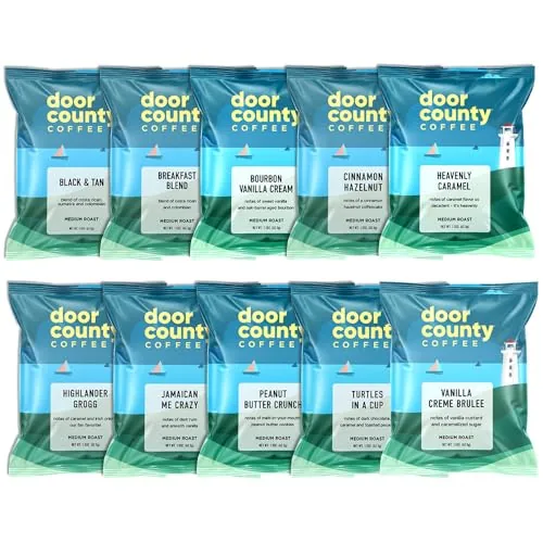 Door County Coffee Gourmet Flavored Sampler 10-Pack