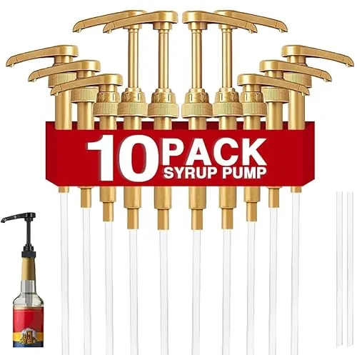 DupakSYS Gold Syrup Pumps 10-Pack for 750ml Bottles