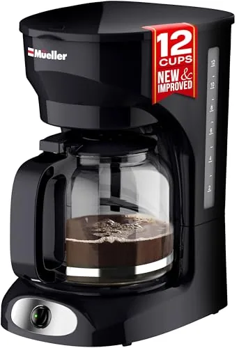 Mueller 12-Cup Drip Coffee Maker with Borosilicate Carafe