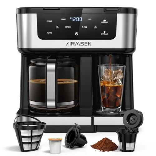 AIRMSEN Dual Coffee Maker 12-Cup K-Cup & Carafe
