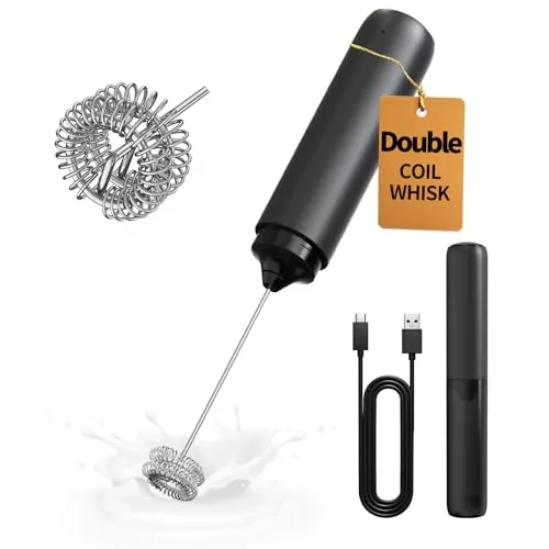 Circle Joy Dual-Coil USB-C Rechargeable Milk Frother