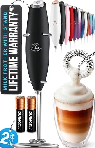 Zulay Milk Boss Frother Wand with Duracell Batteries