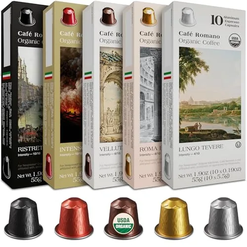 Café Romano Organic Espresso Pods Nespresso Original 100 Pack