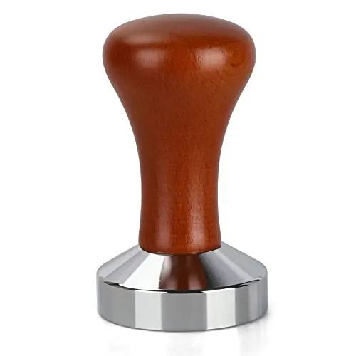 WYLOSUA 51mm Espresso Tamper Solid Wood Handle