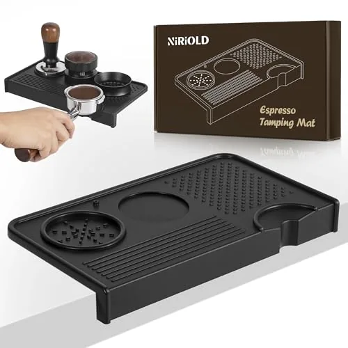 NiRiOLD Espresso Tamping Mat 10.43x5.63in Multi-Slot