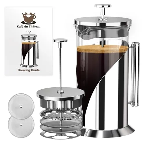 Cafe Du Chateau 34oz French Press 4-Level Filter