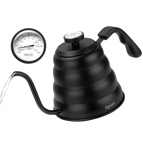 Apusu Gooseneck Kettle 40oz with Built-In Thermometer