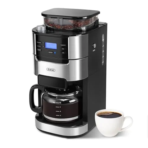 Gevi 10-Cup Drip Coffee Maker with Built-in Burr Grinder