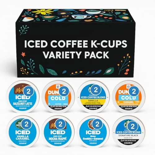 FiveTwoStore Iced Coffee K-Cup 8-Flavor Variety Pack 16ct