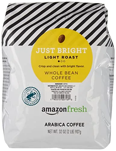 Amazon Fresh Just Bright Whole Bean Light Roast 32oz
