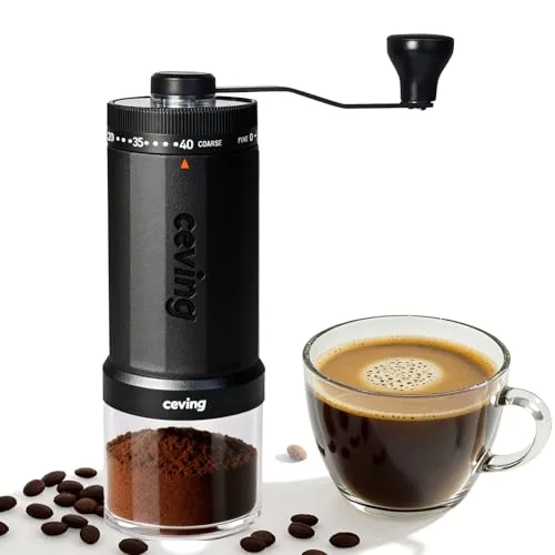 CEVING 60g Manual Coffee Grinder 40-Setting Ceramic Burr