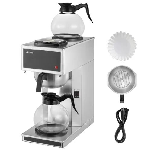 VEVOR Dual-Carafe 12-Cup Commercial Drip Coffee Maker