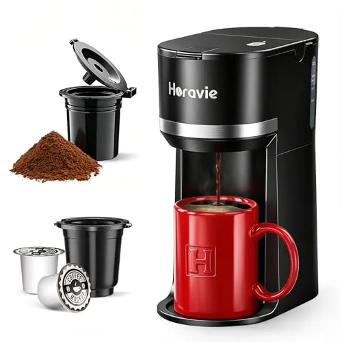 Horavie Single Serve Coffee Maker K-Cup and Grounds