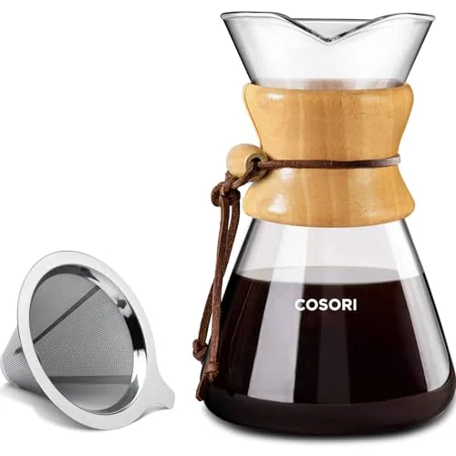 Cosori 34oz Pour Over Coffee Maker with Steel Filter