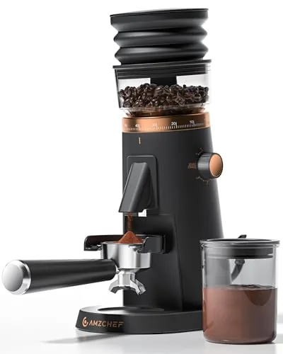 AMZCHEF Single Dose Burr Grinder 75 Settings
