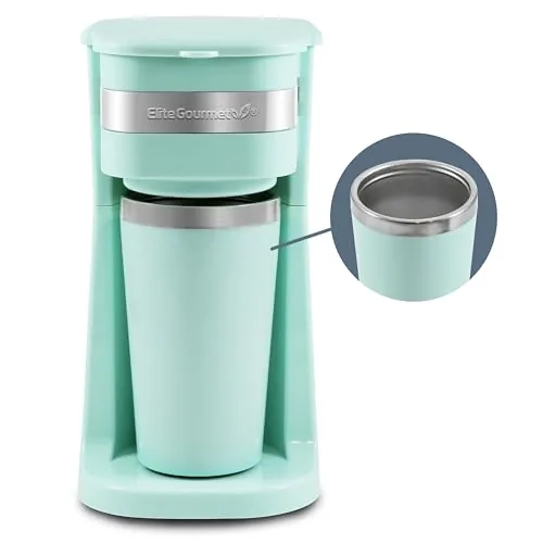 Elite Gourmet EHC113M Single-Serve Coffee Maker with Travel Mug