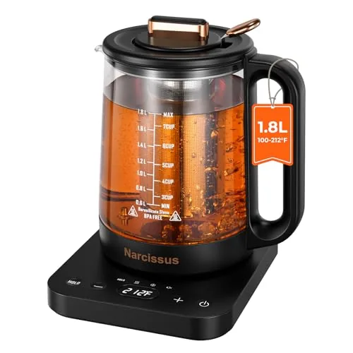 Narcissus 1.8L Glass Kettle with Infuser and Temp Control