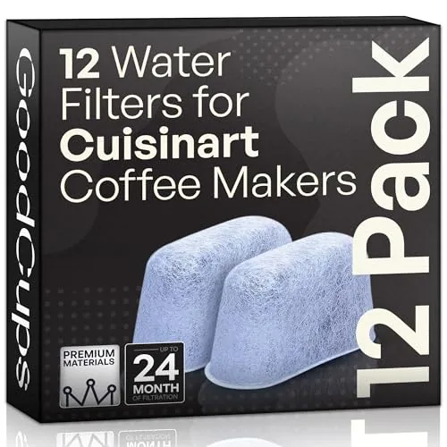 GoodCups 12-Pack Cuisinart Replacement Charcoal Water Filters