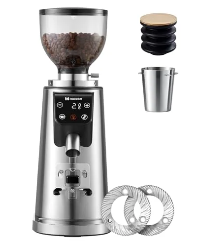 Mokkom 64mm Flat Burr Grinder Single Dose Electric