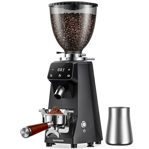 SHARDOR 64mm Flat Burr Grinder 100-Step Espresso