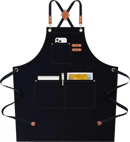 AFUN Cross-Back Canvas Apron 12oz Cotton Water-Repellent