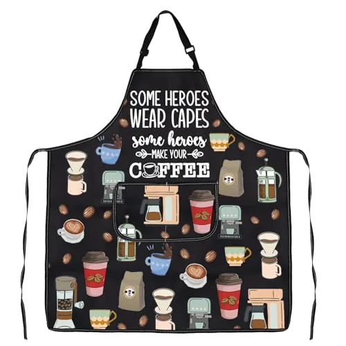 JXGZSO Barista Coffee Hero Novelty Apron
