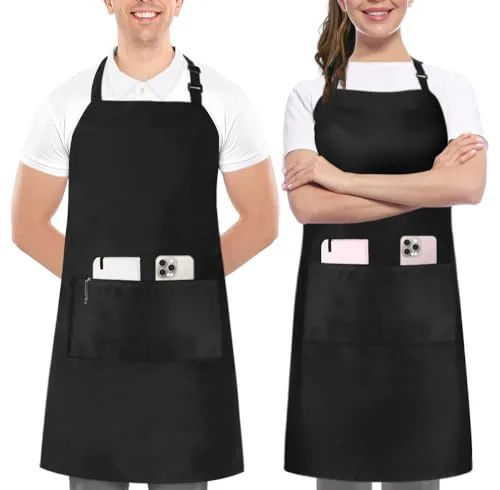 Utopia Kitchen 2-Pack Bib Apron with Pockets