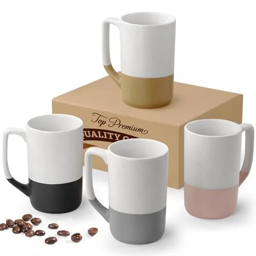 Gencywe 16oz Ceramic Coffee Mug Set of 4