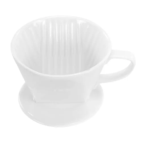 LHUKSGF Ceramic Pour Over Dripper Flat Bottom 3-Hole