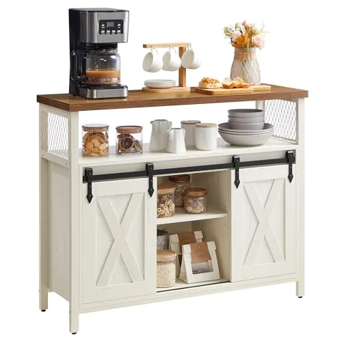 VASAGLE ULSC092W01 Sliding Barn Door Sideboard 39in