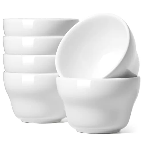 LE TAUCI 8oz Stoneware Bowls Set of 6 White