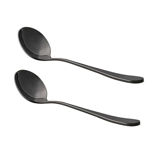 watchget Cupping Spoon 304 Stainless Steel Black Set of 2