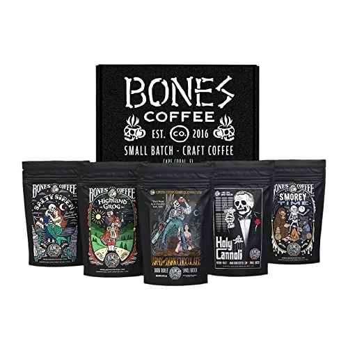Bones Coffee 5-Flavor Sample Pack Ground Medium Roast