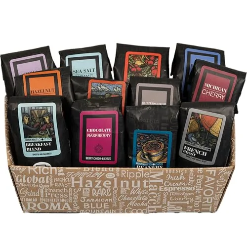 Coffee Beanery Indulgent Gift Box 12-Sampler Medium Roast