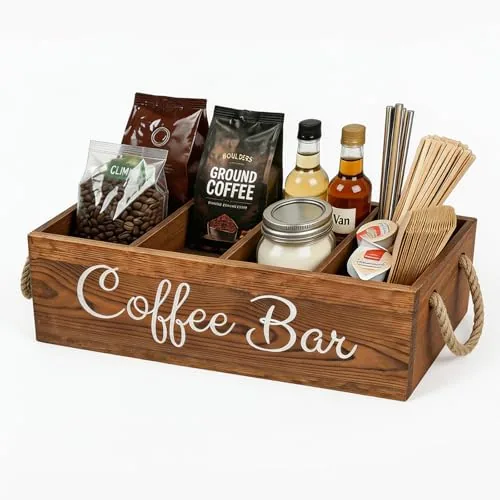QUALLON Coffee Station Organizer with Removable Dividers