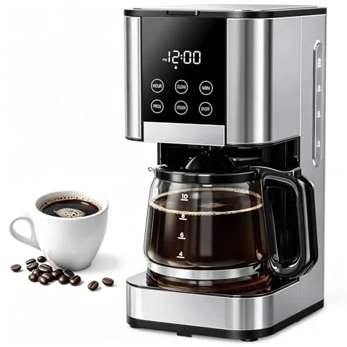 Horavie 10-Cup Drip Coffee Maker with Programmable Timer