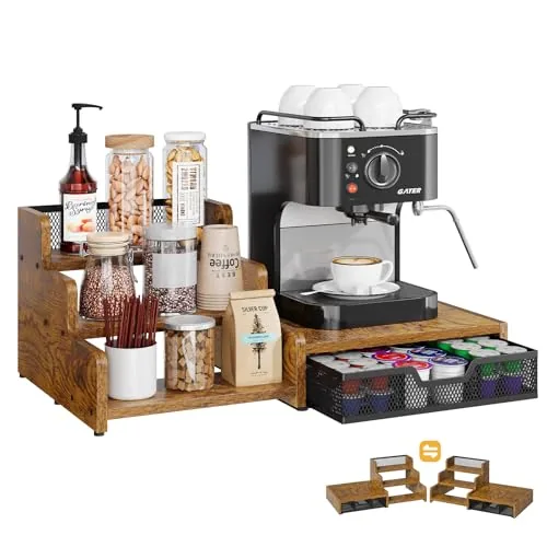 Bliesosfud Coffee Station Organizer 28-Pod Drawer 3-Tier Rack
