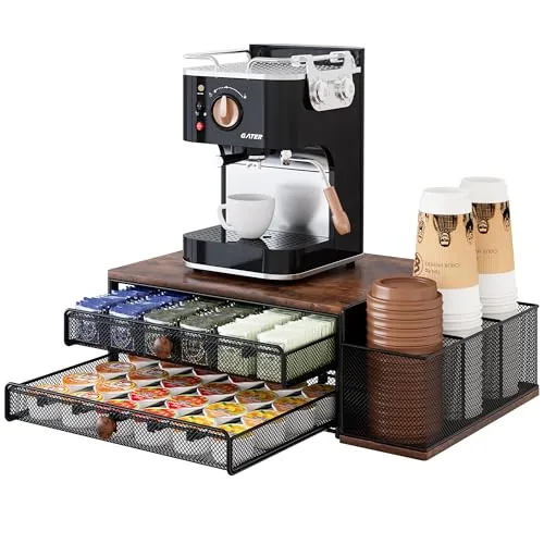 IZLIF 60-Pod Coffee Bar Organizer with Magnetic Cup Holder