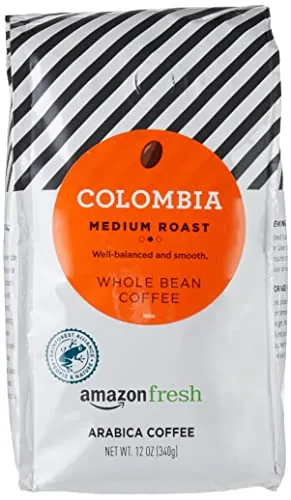 Amazon Fresh Colombia Whole Bean Coffee Medium Roast 12oz