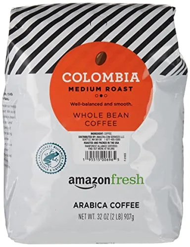Amazon Fresh Colombia Whole Bean Coffee Medium Roast 32oz