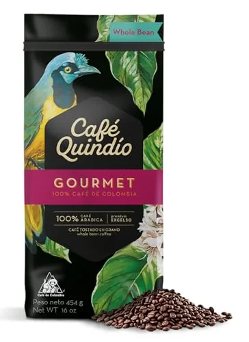 Cafe Quindio Medium Roast Colombian Whole Bean Arabica 16oz
