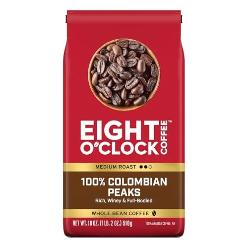Eight O'Clock Colombian Peaks Medium Roast Whole Bean 18oz