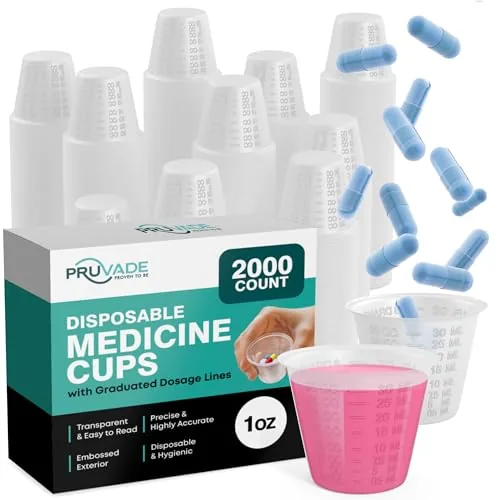 Pruvade 1oz Disposable Medicine Cups 2000 Pack
