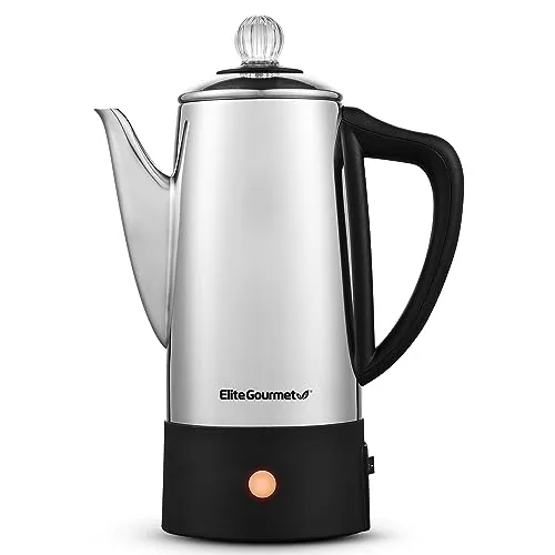 Elite Gourmet 6-Cup Stainless Steel Electric Percolator