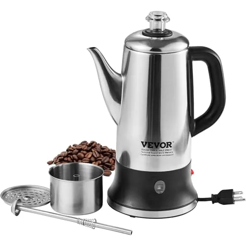 VEVOR 12-Cup Electric Percolator 304 Stainless Steel
