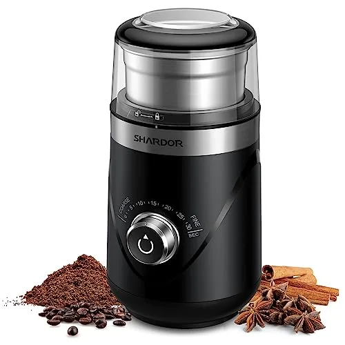 SHARDOR Silent Blade Coffee Grinder with Timer Knob