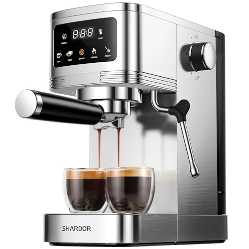 SHARDOR Espresso Machine 20 Bar Touchscreen Silver