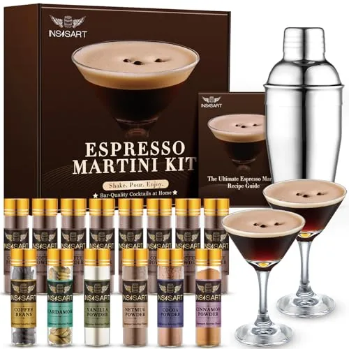 INSISART Espresso Martini Kit with Shaker and Botanicals